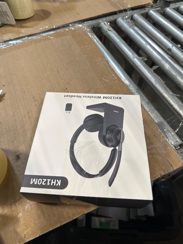 Photo 1 of (2025 Upgraded) Wireless Headset with Mic for Work, Bluetooth Headset with Noise Canceling Microphone with Dongle, Charging Base & Mic Mute, Wireless Headphones for Work from Home/PC/Computer