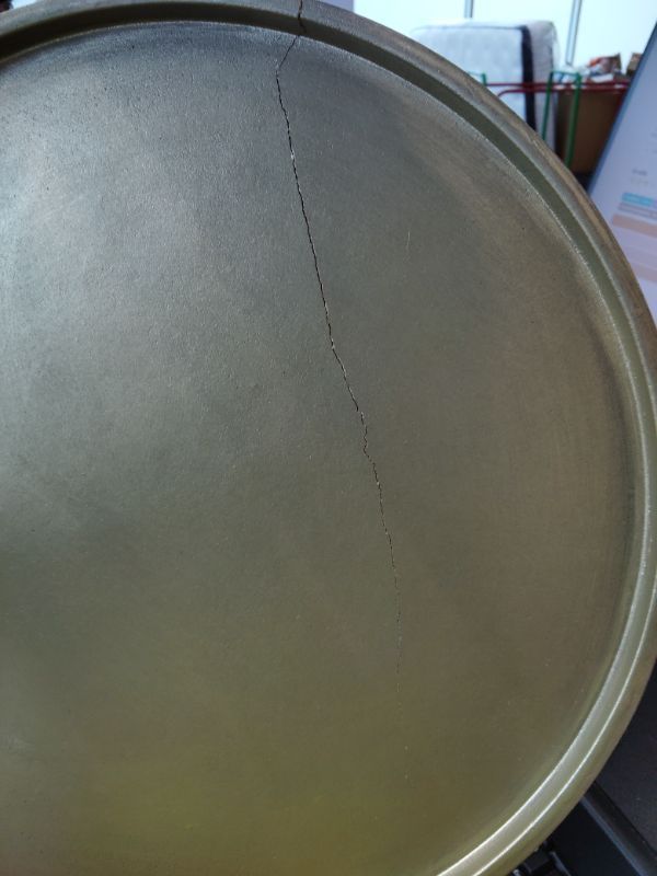 Photo 1 of **MAJOR DAMAGE**
 DECONATION Gold Tray, 14.76“ Decorative Trays for Coffee Table, Farmhouse Tray, Round Wooden Trays for Living Room Decor