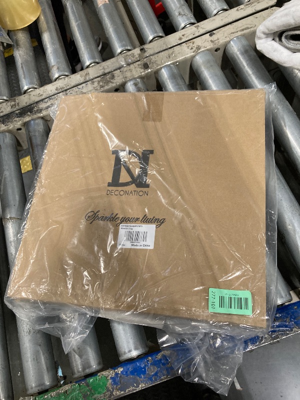 Photo 1 of **MAJOR DAMAGE**
 DECONATION Gold Tray, 14.76“ Decorative Trays for Coffee Table, Farmhouse Tray, Round Wooden Trays for Living Room Decor