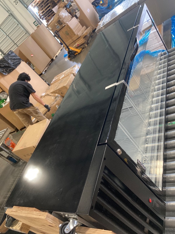 Photo 1 of ***SIMILAR ITEM***DAMAGE SHOWN IN THE PHOTO** Commercial Refrigerators, 13.4 Cu.Ft Beverage Cooler, Commercial Fridge with Glass Door Display, LED Light Adjustable Shelves Drink Cooler for Restaurant Grocery Store Home, Black