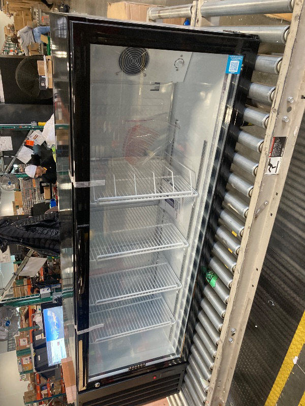 Photo 1 of ***SIMILAR ITEM***DAMAGE SHOWN IN THE PHOTO** Commercial Refrigerators, 13.4 Cu.Ft Beverage Cooler, Commercial Fridge with Glass Door Display, LED Light Adjustable Shelves Drink Cooler for Restaurant Grocery Store Home, Black