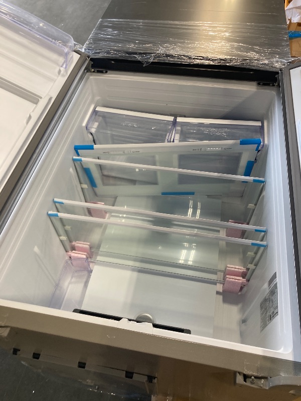 Photo 1 of ***UNTESTED***Hamilton Beach HBF1662 French Door Full Size Counter Depth Refrigerator with Freezer Drawer, 16.6 cu ft, Stainless