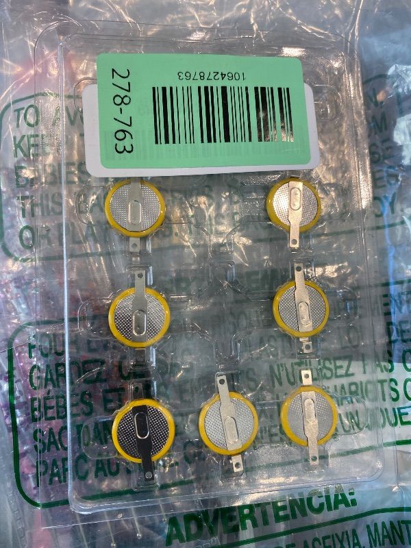 Photo 1 of ***MISSING 2 BATTERIES**
12Pack CR2032 Battery, CR2032 3V Button Cell Lithium Game Batteries with Solder Tabs for NES, SNES, N64, Gamecube, Super Mario RPG Game Battery Replacement