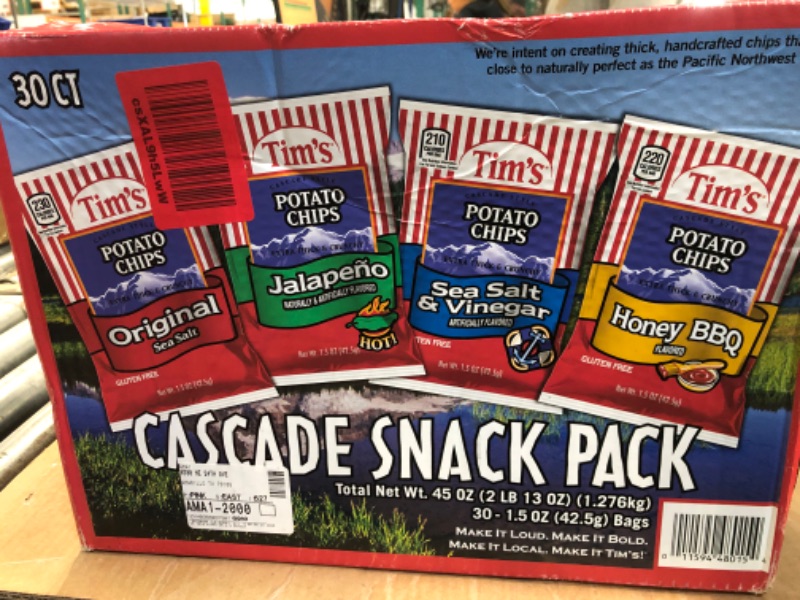 Photo 1 of ***Expired 01/26/2026 FINAL SALE NO RETURN***
Tim's Cascade Style Potato Chips, Variety Pack, 30 Count