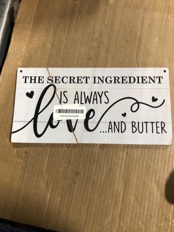 Photo 1 of ***BROKEN***
Funny Kitchen Sign, The Secret Ingredient Is Always Love and Butter Sign, Decorative Hanging Wall Plaque Decor Sign, Farmhouse Home Decor for Kitchen, Kitchen Wall Decoration, Rustic Hanging Sign