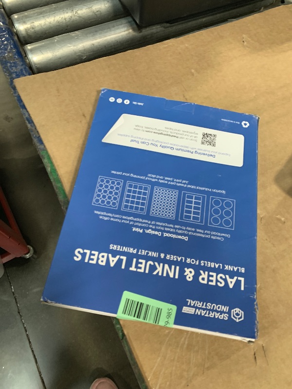 Photo 1 of 1" X 1" Square Printable Labels for Inkjet and Laser Printers - 100 Sheets, 6300 Matte White Custom Labels for Price Tags, QR Code Stickers, and Barcodes - Spartan Industrial Template S001