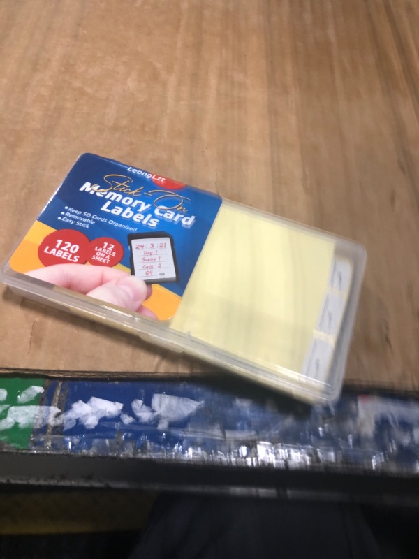 Photo 1 of (120 Count) SD Card Labels Flash Drive Labels Stickers with 6 Free SD Card Cases & Container Multi-use Writable & Removable Stick-On Camera Memory Card Labels