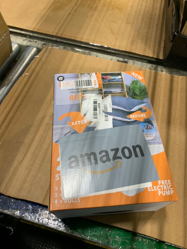 Photo 1 of ** missing pump**
24 Pack Vacuum Storage Bags with Electric Pump, (5 Jumbo, 5 Large, 5 Medium, 5 Small, 4 Roll Up Bags) Space Saver Bag for Clothes, Blanket, Duvets, Pillows, Comforters,Travel