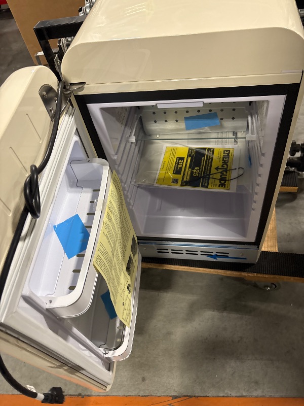 Photo 1 of *FINAL SALE*DAMAGED**HAS WRITING ON IT** MISSING THE BOTTOM PIECE***
Smeg FAB10 50's Retro Style Aesthetic Refrigerator with 4.48 Cu Total Capacity, 2 Glass Shelves, LED Internal Light, 22-Inches, Cream Right Hand Hinge Made In Italy