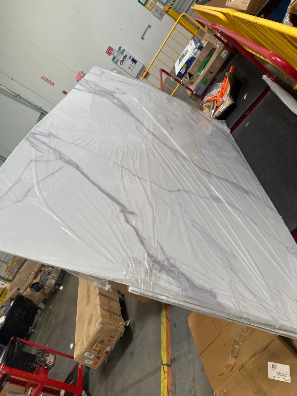 Photo 1 of * Shower Surround Wall Kit, 36D*60W*96H Inch 1/8"(3mm) Thick, Grid Surface Wall Panels for Shower Enclosure, White Marble Finish, SMC Material