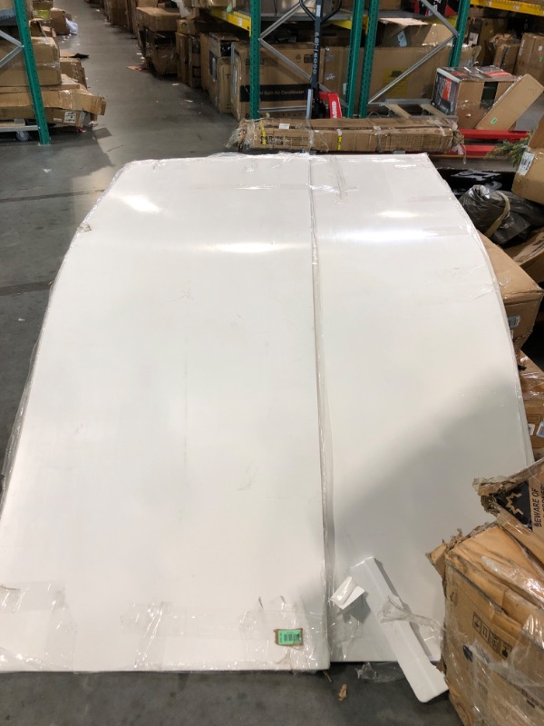 Photo 1 of * Shower Surround Wall Kit, 36D*60W*96H Inch 1/8"(3mm) Thick, Grid Surface Wall Panels for Shower Enclosure, White Marble Finish, SMC Material