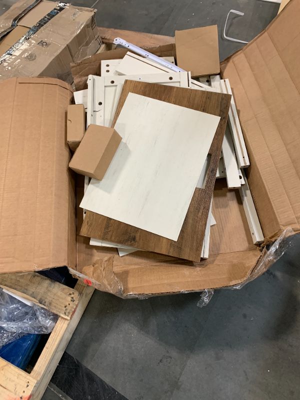 Photo 1 of ***ONLY 1 TABLE*** VASAGLE LIRY Collection - Farmhouse Nightstand with Charging Station, Set of 2, Bedside Tables, Side End Tables with 3 Drawers, for Bedroom, Rustic White and Honey Brown ULET979W01