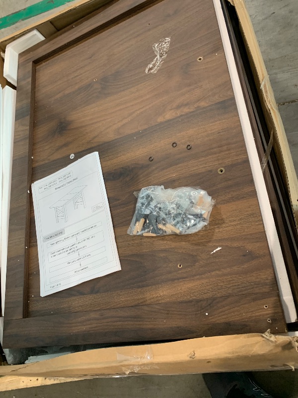 Photo 1 of ***MISSING SOME HARDWARE, SOME CHIPPED WOOD PANELS, SELLING AS IS FOR PARTS, FINAL SALE***GarveeHome Dining Table for 6-8, 71" Long Large Wooden Farmhouse Kitchen Table with Thick Sturdy Frame, Rectangular Dining Room Dinner Table with Stable Triangular L