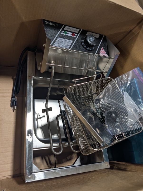 Photo 1 of ***STOCK PHOTO, ITEM/ COLOR MAY VARY, POSSIBLE MISSING PARTS, SELLING AS IS, FINAL SALE***SWINNOD  commercial deep fryer with basket***STOCK PHOTO, ITEM/ COLOR MAY VARY, POSSIBLE MISSING PARTS, SELLING AS IS, FINAL SALE***