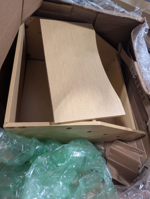 Photo 1 of ***ONE OF THE LATCHES BROKE, SELLING FOR PARTS AS IS, FINAL SALE***Flash Furniture Hercules 3 Shelf Commercial Book Case with Safe, Kid Friendly Curved Edges - 31.5" H Natural Wooden Bookshelf - Daycare, Classroom, Playroom Storage***ONE OF THE LATCHES BR