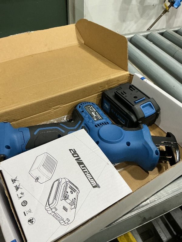 Photo 1 of [MAJOR DAMAGE] G LAXIA Cordless Reciprocating Saw, 20V Reciprocating Saw with 4.0Ah Battery and Charger, Tool-Free Blade Change, 3Pcs Blades for Wood, Soft Metal, PVC Pipe Cutting