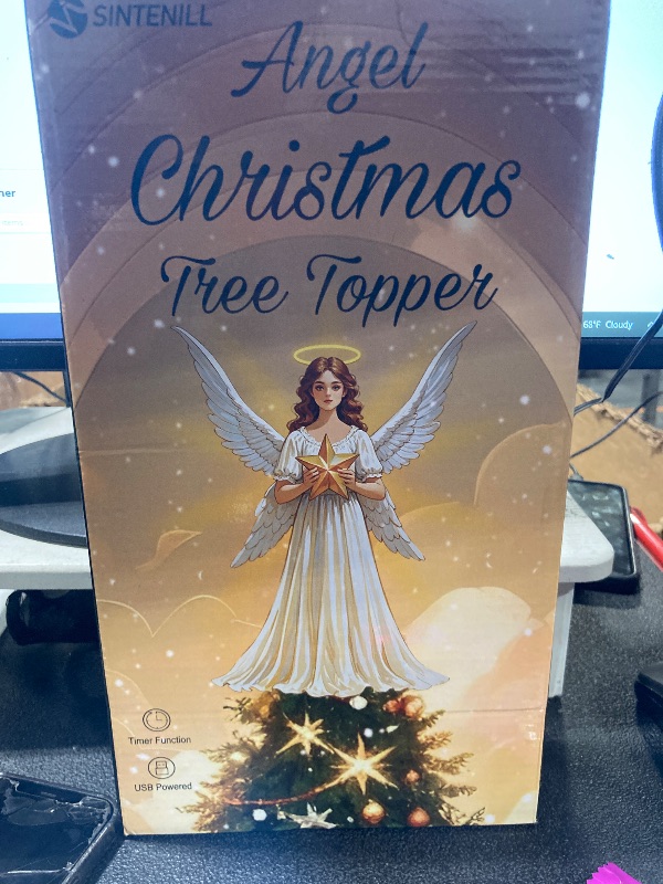 Photo 1 of **SIMILAR IMAGE**Angel Christmas Tree Topper with Lights, 8 Modes Tree Ornament with Timer, Battery Operated Lighted Treetop Ornaments Indoor Decorations