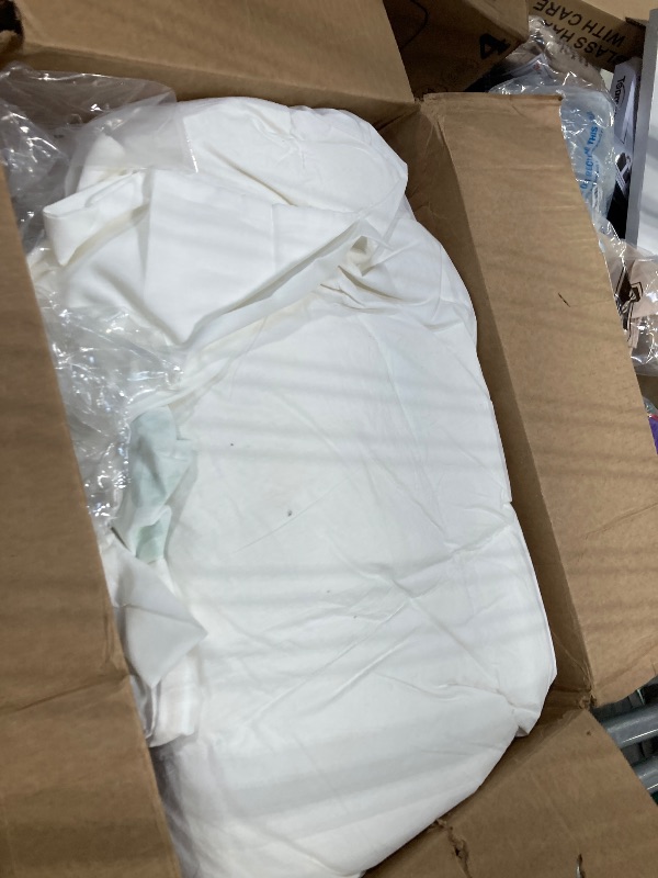 View 3 of ***UNCLEAN***APSMILE Luxury 100% Organic Cotton All Season Down Feather Fibers Comforter Twin Size Duvet Insert, Fluffy Fill Power 34oz Medium Warmth Bed Comforter (68x90, Ivory White)