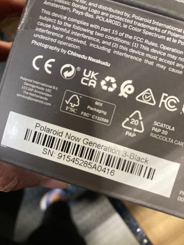 Photo 1 of ***THERE IS NO PAPER FOR PRINTING**** Polaroid Now 3rd Generation I-Type Instant Camera + Film Bundle - Now Black Camera + 16 Color Photos (6560)