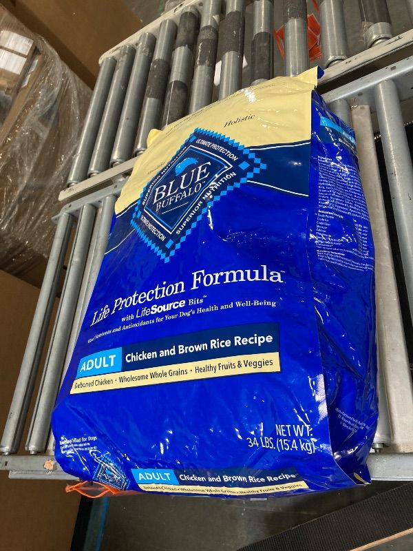 Photo 1 of ***EXPIRED MAR 30/2026*** Blue Buffalo Life Protection Formula Adult Dry Dog Food, Helps Build and Maintain Strong Muscles, Made with Natural Ingredients, Chicken & Brown Rice Recipe, 34-lb. Bag
