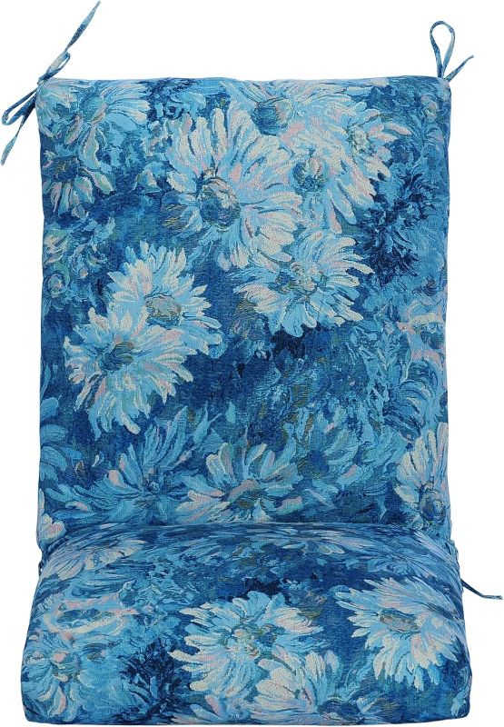 Photo 1 of **SIMILAR *** Outdoor Dining Chair Cushions, Patio Seating Cushions, 38x18x4.5 inch, for Garden Patio Furniture (Blue Monet Garden)
Brand: Makimoo