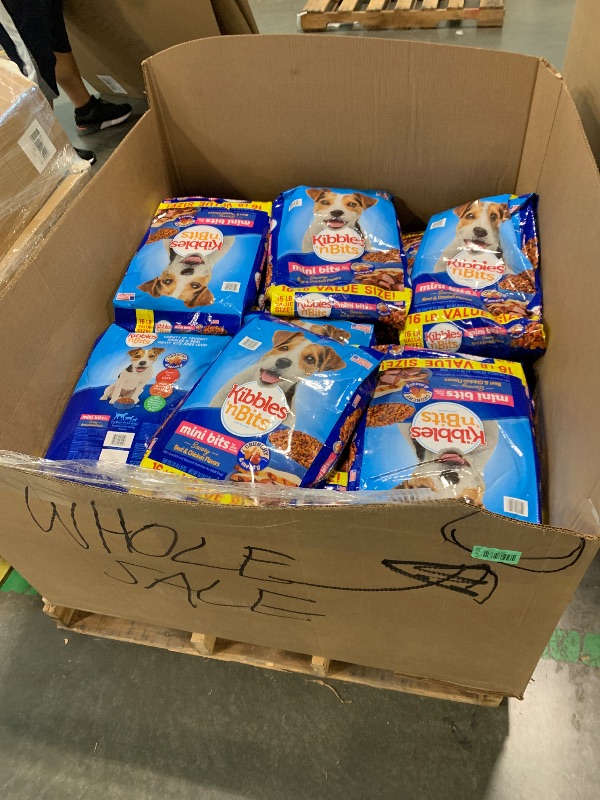 Photo 1 of ****FINAL SALE, PALLET OF DOG FOOD**** Kibbles 'N Bits Small Breed Mini Bits Savory Beef & Chicken Flavors Dog Food, 16-Pound