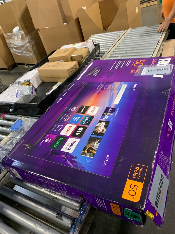 View 2 of *****There is a line in the middle of the screen.***** Roku Smart TV 2025 – 50-Inch Select Series, 4K HDR TV – RokuTV with Enhanced Voice Remote – Flat Screen LED Television with Wi-Fi for Streaming Live Local News, Sports, Family Entertainment