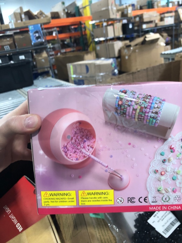 Photo 1 of ***MISSING PIECES*** ETUDAW Electric Bead Spinner for Jewelry Making, Automatic Clay Beads for Cool Necklaces and Bracelets Maker, Beginner Bracelet Making Kit, DIY Arts and Crafts Birthday Gifts(Pink)