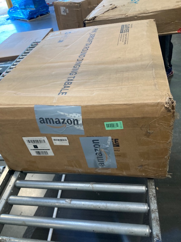 Photo 1 of *MISSING SCREWS* IDEALHOUSE 47" Round Dining Table for 4-6, Wood Kitchen Table with Sturdy Base, Farmhouse Circle Dinner Table for Dining Room, Living Room, 4 Strong Legs, Walnut