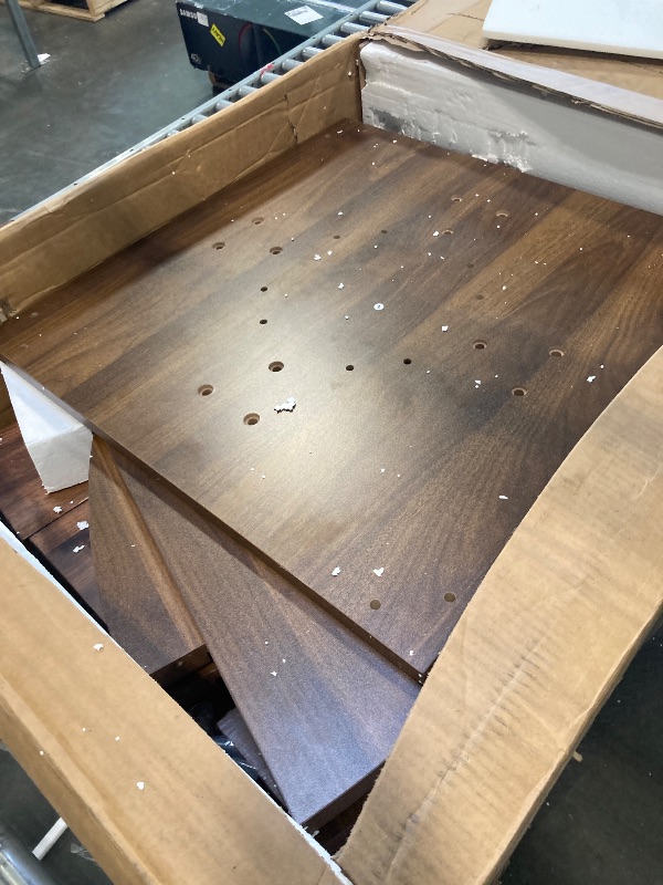 Photo 1 of *MISSING SCREWS* IDEALHOUSE 47" Round Dining Table for 4-6, Wood Kitchen Table with Sturdy Base, Farmhouse Circle Dinner Table for Dining Room, Living Room, 4 Strong Legs, Walnut