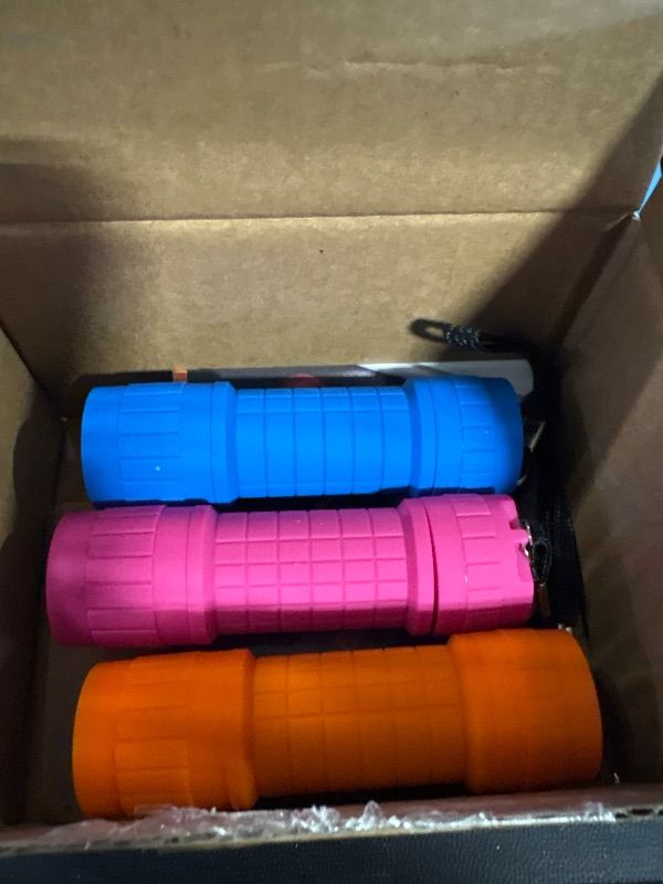Photo 1 of **ONLY 3**
EverBrite 9-LED Flashlight 6-Pack Impact Handheld Torch Assorted Colors with Lanyard 3AAA Battery Included (Hurricane Supplies, Camping, Hiking, Emergency, Hunting)