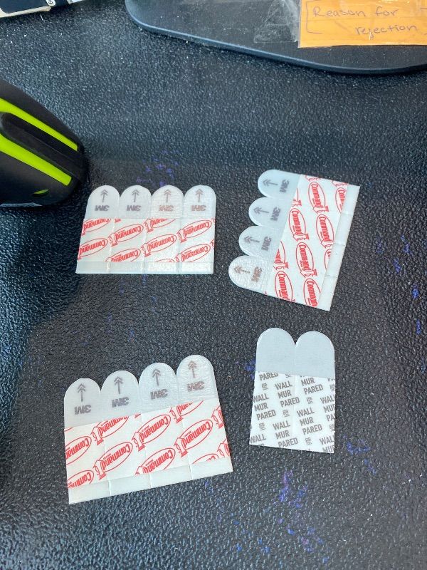 Photo 1 of ***MISSING PIECES*** Command Poster Strips, Damage Free Hanging Poster Hangers, No Tools Wall Hanging Strips for Posters, 64 White Adhesive Strips