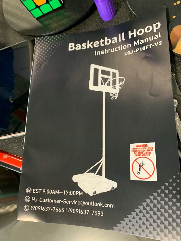 Photo 1 of **SIMILAR ITEM** **UNKNOWN MEASURES** Basketball Hoop Outdoor 10ft Adjustable, Portable Basketball Hoop Goal System for Kids Youth and Adults in Backyard/Driveway/Indoor, 44 Inch Shatterproof Backboard and Larger Base