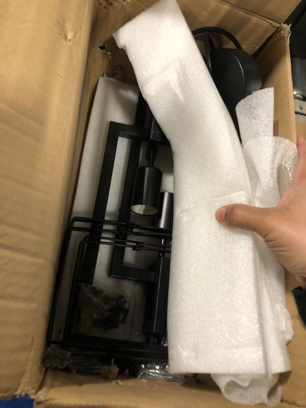 Photo 1 of ****Missing Parts:*****    YUXINLUX Modern Pendant Light Fixtures with Clear Glass Matte Black Pendant Lights Kitchen Island Adjustable Square Hanging Pendant Lighting for Dining Room Over Sink Hallway 2 Pack 12 inches