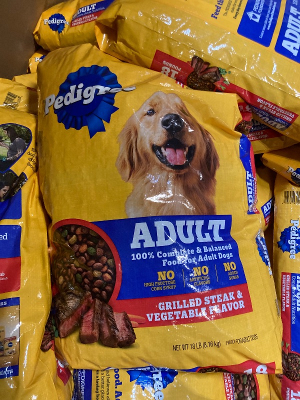 Photo 1 of **FINAL SALE**NO RETURNS** Pedigree Adult Dry Dog Food, Complete Nutrition, Grilled Steak & Vegetable Flavor, 18 lb. Bag