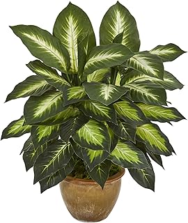 View 1 of *MISSING BASE**Nearly Natural 6639. Golden Dieffenbachia Silk Plant, Green
