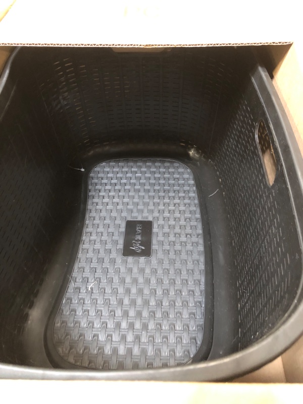 Photo 1 of *** SIMILAR IMAGE***Mind Reader 40L Laundry Basket, Clothes Hamper, Premium Wicker Design, Plastic, Black