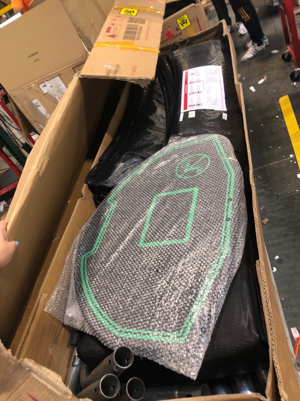 Photo 1 of ****SET OF 2 BOXES*****Lyromix Upgraded 14FT Trampoline with Lights, Large Outdoor Trampoline with Sprinkler,Basketball Hoop and Net, Capacity for 5-8 Kids and Adults, Black