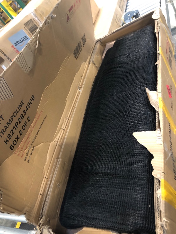 Photo 1 of ****SET OF 2 BOXES*****Lyromix Upgraded 14FT Trampoline with Lights, Large Outdoor Trampoline with Sprinkler,Basketball Hoop and Net, Capacity for 5-8 Kids and Adults, Black