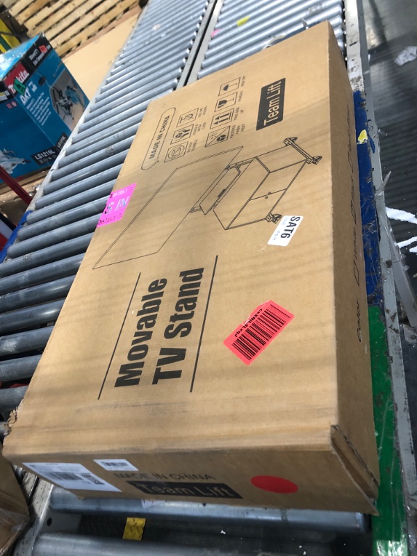 Photo 1 of ****FACTORY SEALED****EZISE Entertainment Center TV Stand with Storage, Height Adjustable Mobile TV Stand with Lockable Wheels, Rollinig TV Cart for 32-75 Inch TVs up to 150 lbs, Max VESA 600×400mm, Black