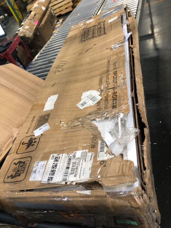 Photo 1 of ****FACTORY SEALED***OKD 52" Electric Fireplace with Mantel, Freestanding Fireplace Heater TV Stand with 36" 3-Side Glass Insert for TVs Up to 65" with Storage Cabinet for Living Room, Antique White