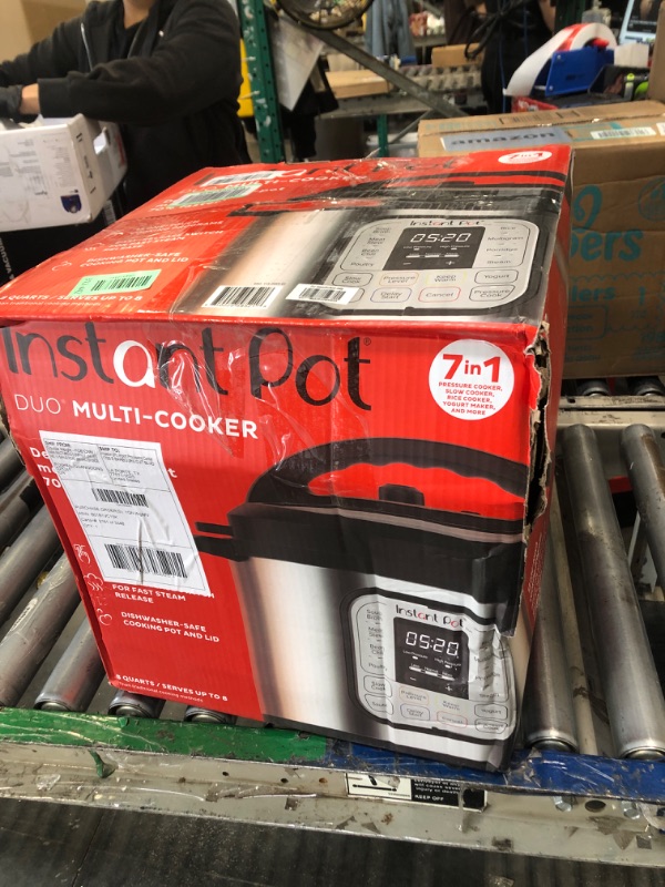 Photo 1 of *****MINOR DENT ON THE SIDE****Instant Pot Duo 7-in-1 Electric Pressure Cooker, Slow Cooker, Rice Cooker, Steamer, Sauté, Yogurt Maker, Warmer & Sterilizer, Includes App with Over 800 Recipes, Stainless Steel, 8 Quart