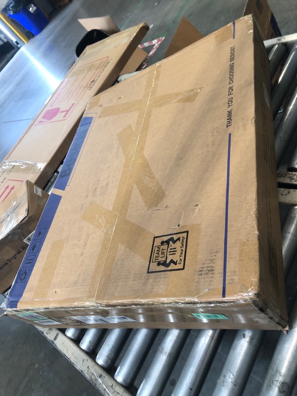 Photo 1 of ***FACTORY SEALED****Besiost Folding Sewing Cutting Table with Charging Station, Height Adjustable Craft Table with Storage, 50" Foldable Fabric Cutting Tables for Sewing Room Craft Room, Natural