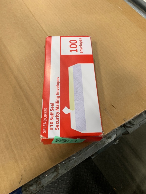 Photo 1 of #10 Envelopes Letter Size Self Seal | 100 Business Mailing Security Peel and Sealing Envelope | 100% Tinted | no 10 White Windowless Legal Regular Plain Envelops Pack | 4-1/8 x 9-1/2 Inches | 24 LB