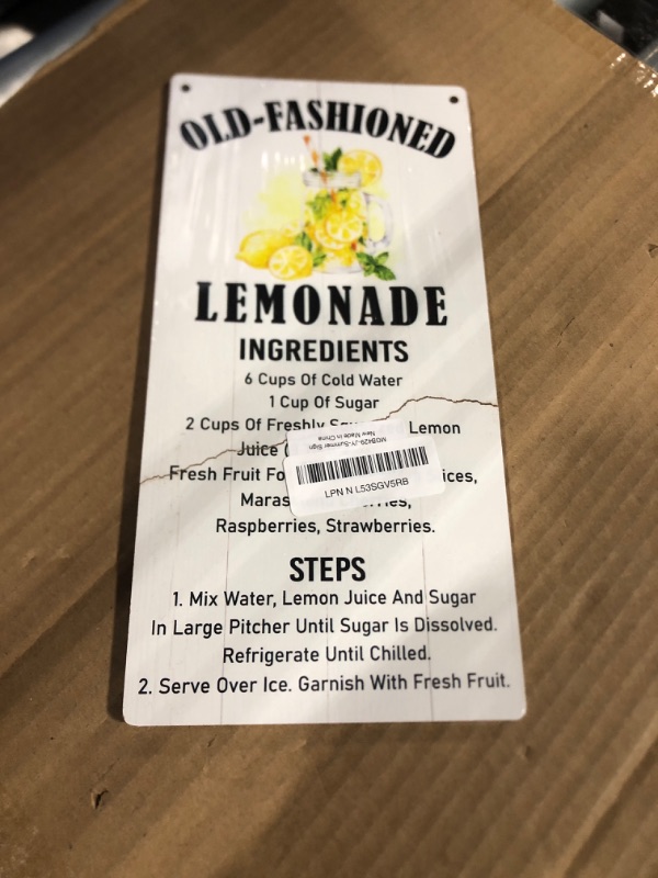 Photo 1 of  *broke *QTGTIR Summer Lemon Decor, Old-Fashioned Lemonade Sign, Wooden Wall Plaque, 30"x15CM, Kitchen & Home Bar Decor