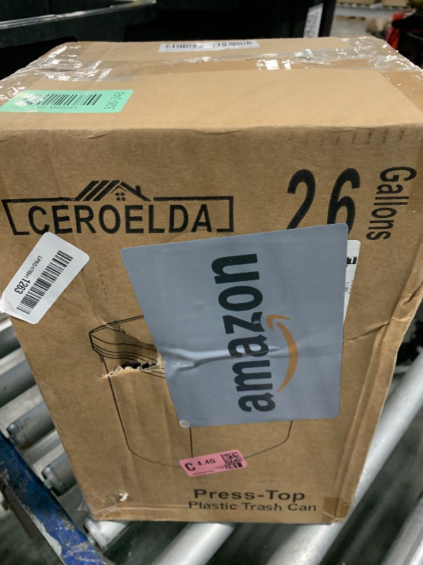 Photo 1 of **MISSING ONE TRASH CAN**
CEROELDA 3 Pack Bathroom Trash Can with Lid, 10L/2.6 Gal Small Garbage Can with Press Top Lid, Slim Plastic Waste Basket for Toilet, Office, Bedroom (Muti 1)