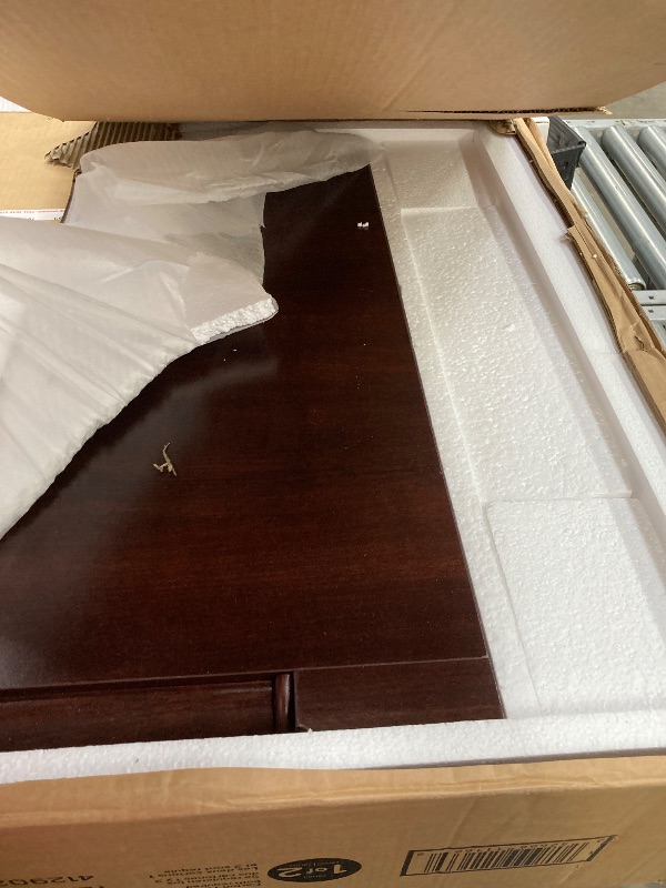 Photo 1 of ***BOX 1 OF 2***
Sauder Palladia Office Desk with Drawers, Executive Desk with File Cabinet Storage, Cable Management, Keyboard Tray, in Select Cherry Finish