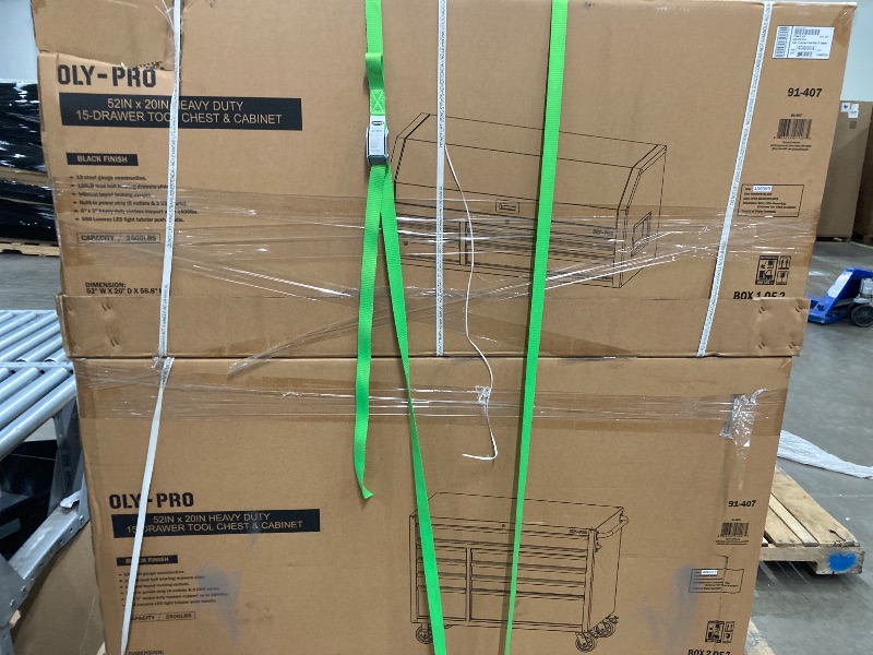 Photo 1 of ***factory sealed ****Olympia Tools Heavy Duty 52in. 15-Drawer Tool Chest and Rolling Cabinet Combo, Mechanic Tool Organizer Box for Garage Workshop, Black