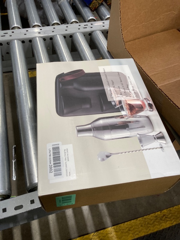 Photo 1 of **MISSING SPOON***KITESSENSU Cocktail Shaker Set with Carry Case: Vacuum Insulated Martini Shaker with Built-in Strainer, 2 Martini Glasses, Measuring Jigger, Bar Mixing Spoon & Cocktail Recipes, Travel Bar Tool Set