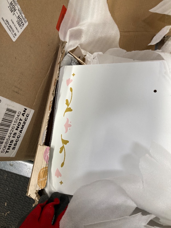 Photo 1 of ****used****ROBUD Wooden Play Armoire Closet for Dolls, Doll Closet Furniture Wardrobe with 5 Hangers, Mirror, Velvet Curtains, Fit for 16-20in American Girl Doll Clothes, Gift for Boys & Girls, 3+